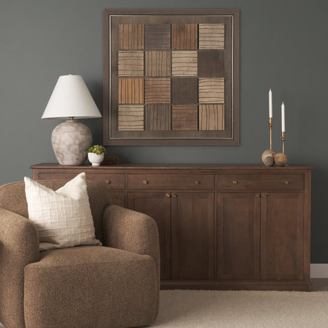 Timber Mosaic II by Mercana Studio Handmade Original Framed Artwork Matted from Mercana - Luna Furniture