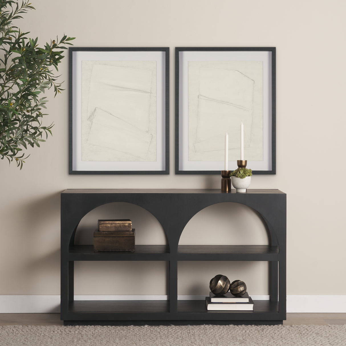 Linen Folds I by Mercana Studio Handmade Original Framed Artwork Matted under Glass from Mercana - Luna Furniture