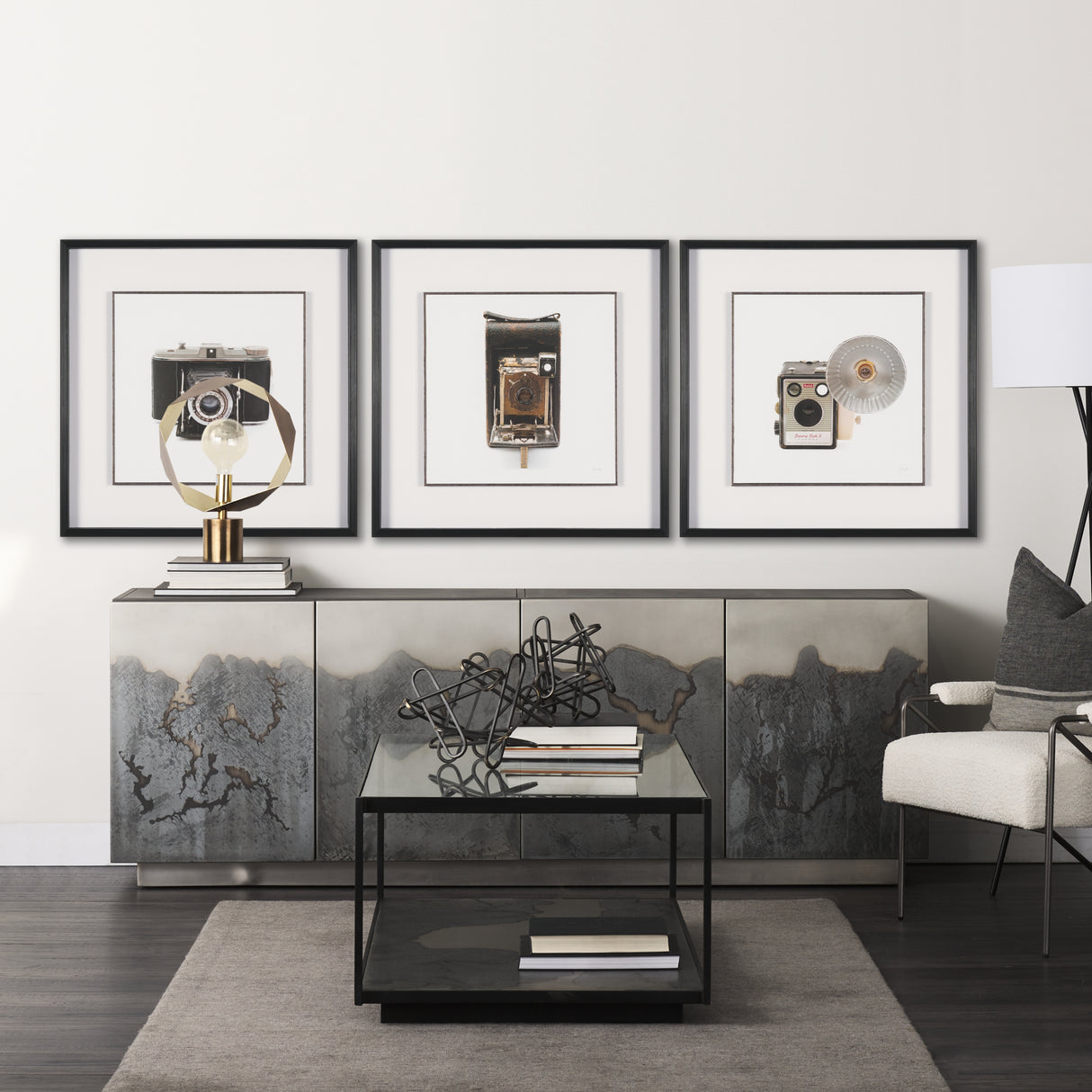 Camera by Deborah Revell Hand Embelished Framed Art Print Matted under Glass from Mercana - Luna Furniture