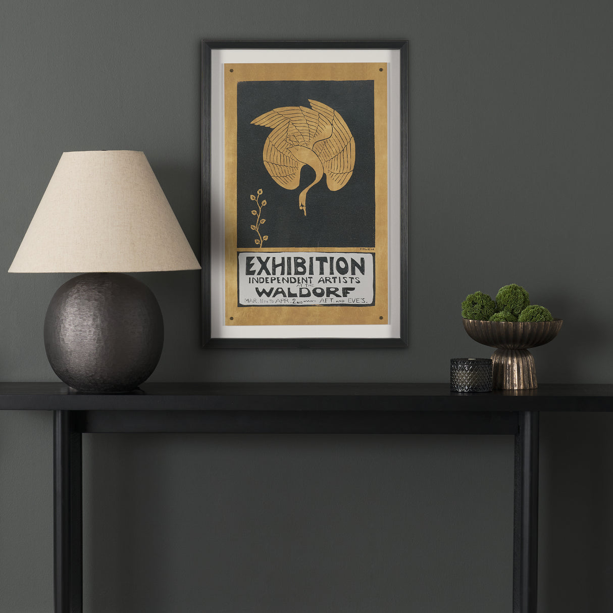 Ephemera Exhibition by The Vintage Collection Hand Embelished Text Framed Artwork Matted under Glass from Mercana - Luna Furniture
