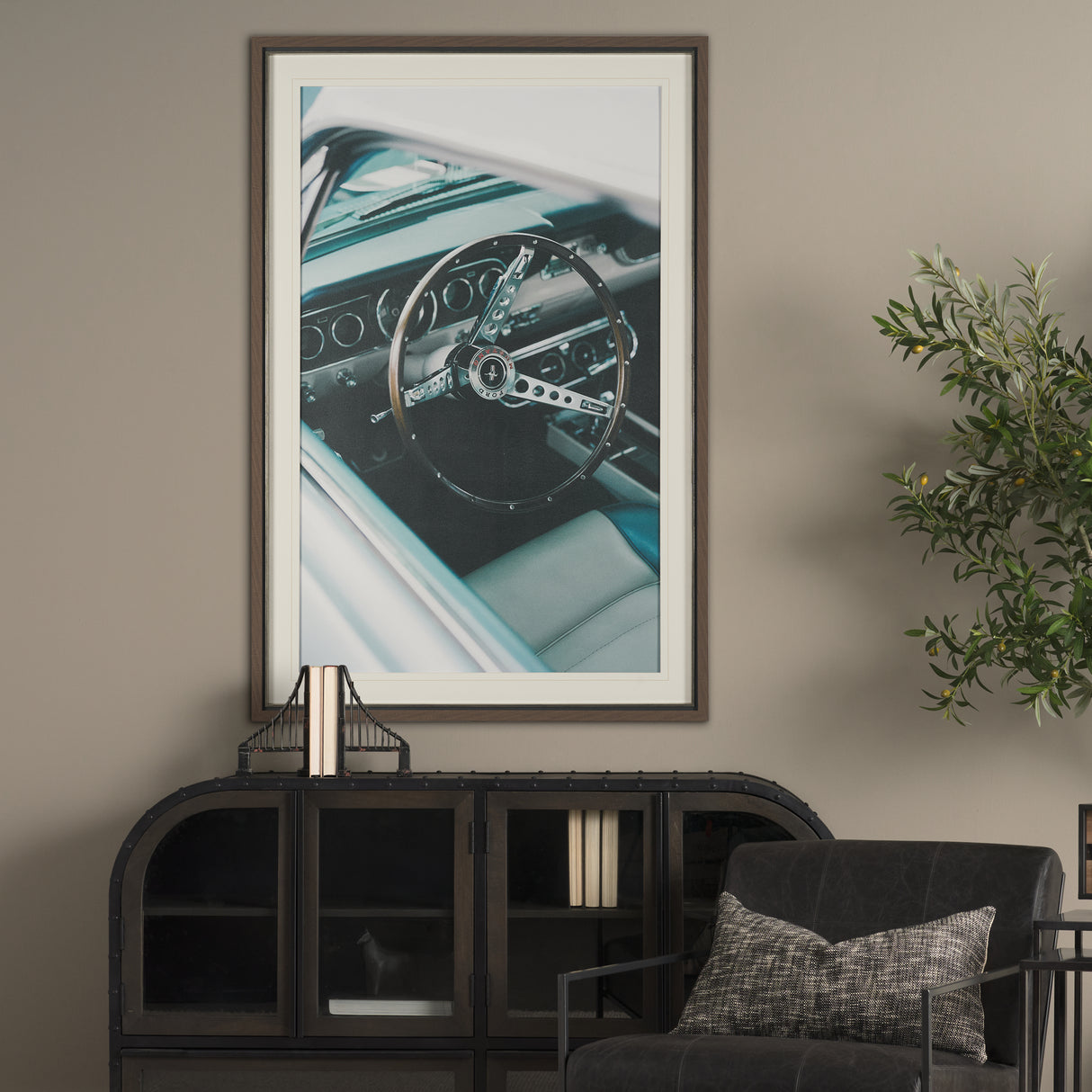 Classic Car VII by Bethany Young Textured Framed Art Print Matted under Glass from Mercana - Luna Furniture