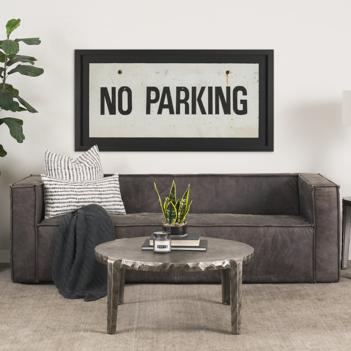 No Parking LG by Mercana Studio Hand Embelished Textured Framed Artwork Matted under Glass from Mercana - Luna Furniture