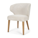Niles 22.5L x 24.5W x 32H Cream Fabric Seat W/ Med Brown Wooden Legs Wingback Dining Chair (G520-4A) from Mercana - Luna Furniture