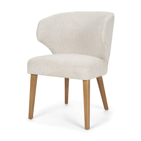 Niles 22.5L x 24.5W x 32H Cream Fabric Seat W/ Med Brown Wooden Legs Wingback Dining Chair (G520-4A) from Mercana - Luna Furniture