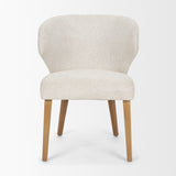 Niles 22.5L x 24.5W x 32H Cream Fabric Seat W/ Med Brown Wooden Legs Wingback Dining Chair (G520-4A) from Mercana - Luna Furniture