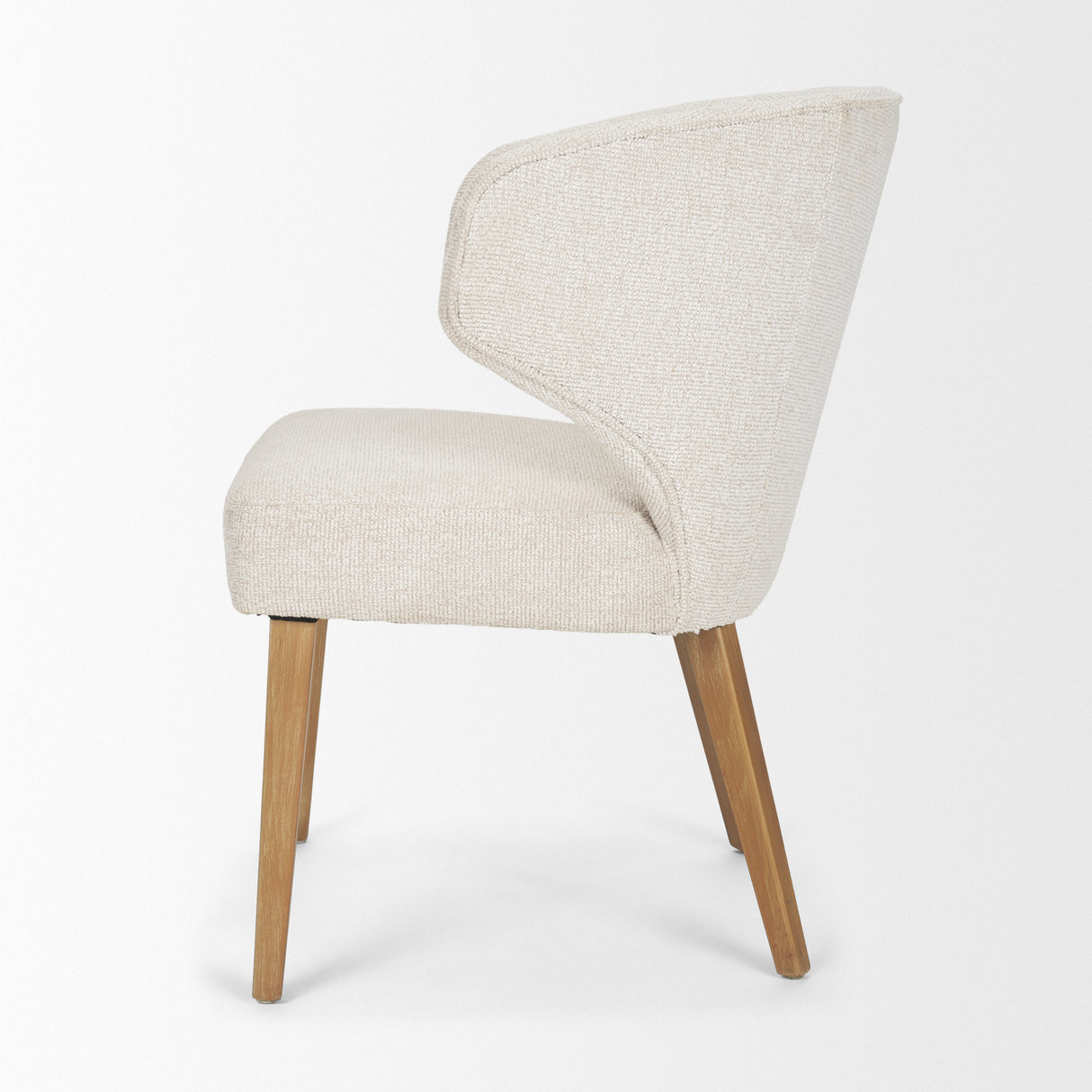 Niles 22.5L x 24.5W x 32H Cream Fabric Seat W/ Med Brown Wooden Legs Wingback Dining Chair (G520-4A) from Mercana - Luna Furniture