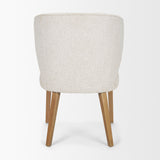 Niles 22.5L x 24.5W x 32H Cream Fabric Seat W/ Med Brown Wooden Legs Wingback Dining Chair (G520-4A) from Mercana - Luna Furniture