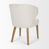 Niles 22.5L x 24.5W x 32H Cream Fabric Seat W/ Med Brown Wooden Legs Wingback Dining Chair (G520-4A) from Mercana - Luna Furniture