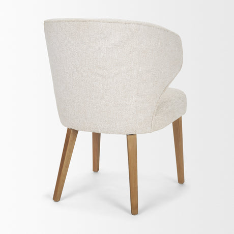 Niles 22.5L x 24.5W x 32H Cream Fabric Seat W/ Med Brown Wooden Legs Wingback Dining Chair (G520-4A) from Mercana - Luna Furniture