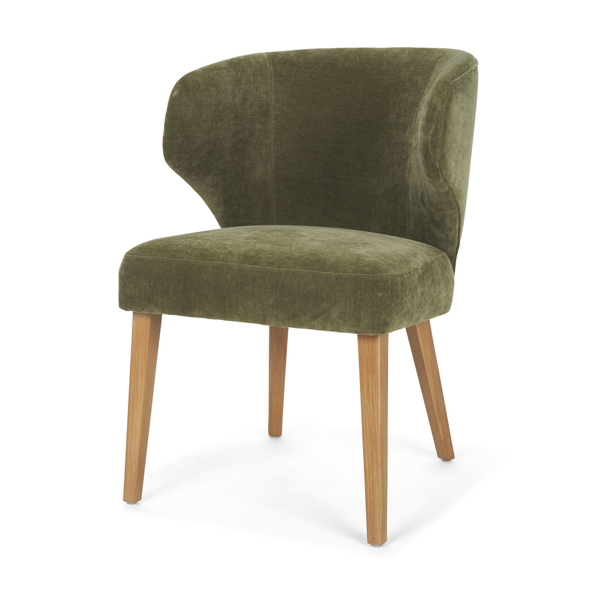 Niles 22.5L x 24.5W x 32H Moss Olive Fabric Seat W/ Mid Brown Wooden Legs Wingback Dining Chair from Mercana - Luna Furniture