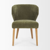 Niles 22.5L x 24.5W x 32H Moss Olive Fabric Seat W/ Mid Brown Wooden Legs Wingback Dining Chair from Mercana - Luna Furniture