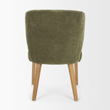 Niles 22.5L x 24.5W x 32H Moss Olive Fabric Seat W/ Mid Brown Wooden Legs Wingback Dining Chair from Mercana - Luna Furniture