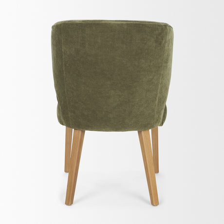 Niles 22.5L x 24.5W x 32H Moss Olive Fabric Seat W/ Mid Brown Wooden Legs Wingback Dining Chair from Mercana - Luna Furniture