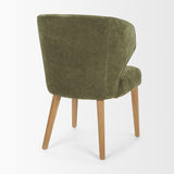 Niles 22.5L x 24.5W x 32H Moss Olive Fabric Seat W/ Mid Brown Wooden Legs Wingback Dining Chair from Mercana - Luna Furniture