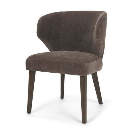 Niles Brown Fabric W/ Dark Brown Wooden Legs Wingback Dining Chair from Mercana - Luna Furniture