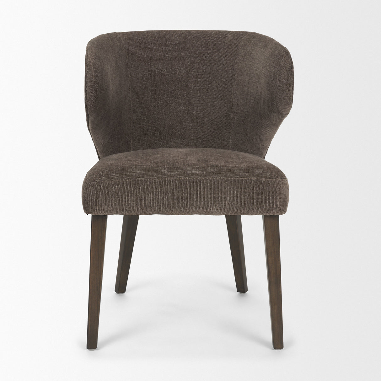 Niles Brown Fabric W/ Dark Brown Wooden Legs Wingback Dining Chair from Mercana - Luna Furniture