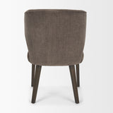 Niles Brown Fabric W/ Dark Brown Wooden Legs Wingback Dining Chair from Mercana - Luna Furniture