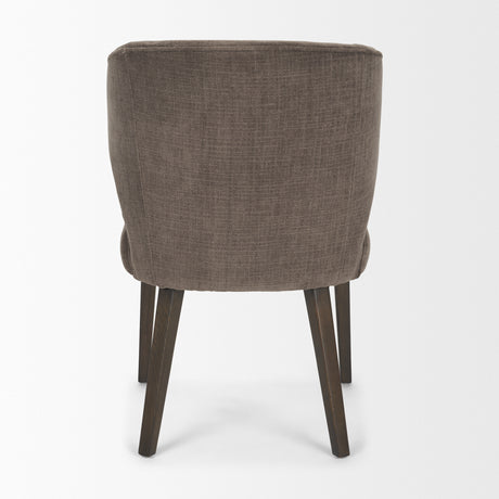 Niles Brown Fabric W/ Dark Brown Wooden Legs Wingback Dining Chair from Mercana - Luna Furniture