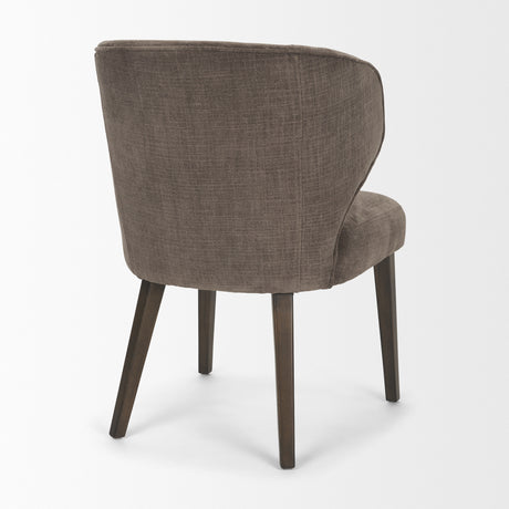 Niles Brown Fabric W/ Dark Brown Wooden Legs Wingback Dining Chair from Mercana - Luna Furniture