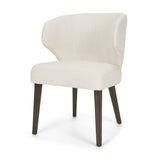Niles 22.5L x 24.5W x 32H Cream Fabric Seat W/ Dark Brown Wooden Legs Wingback Dining Chair from Mercana - Luna Furniture