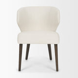 Niles 22.5L x 24.5W x 32H Cream Fabric Seat W/ Dark Brown Wooden Legs Wingback Dining Chair from Mercana - Luna Furniture