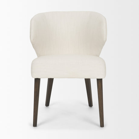 Niles 22.5L x 24.5W x 32H Cream Fabric Seat W/ Dark Brown Wooden Legs Wingback Dining Chair from Mercana - Luna Furniture