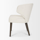 Niles 22.5L x 24.5W x 32H Cream Fabric Seat W/ Dark Brown Wooden Legs Wingback Dining Chair from Mercana - Luna Furniture