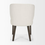 Niles 22.5L x 24.5W x 32H Cream Fabric Seat W/ Dark Brown Wooden Legs Wingback Dining Chair from Mercana - Luna Furniture