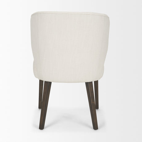 Niles 22.5L x 24.5W x 32H Cream Fabric Seat W/ Dark Brown Wooden Legs Wingback Dining Chair from Mercana - Luna Furniture