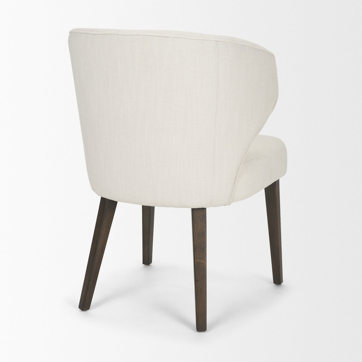 Niles 22.5L x 24.5W x 32H Cream Fabric Seat W/ Dark Brown Wooden Legs Wingback Dining Chair from Mercana - Luna Furniture