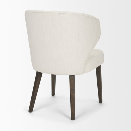 Niles 22.5L x 24.5W x 32H Cream Fabric Seat W/ Dark Brown Wooden Legs Wingback Dining Chair from Mercana - Luna Furniture