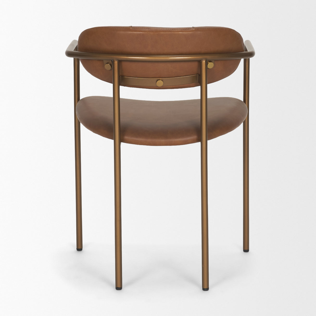 Parker Brown Leather Seat Gold Metal Frame Dining Chair, Set of 2 from Mercana - Luna Furniture