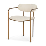 Parker I Cream Fabric Seat Gold Metal Frame Dining Chair, Set of 2 from Mercana - Luna Furniture