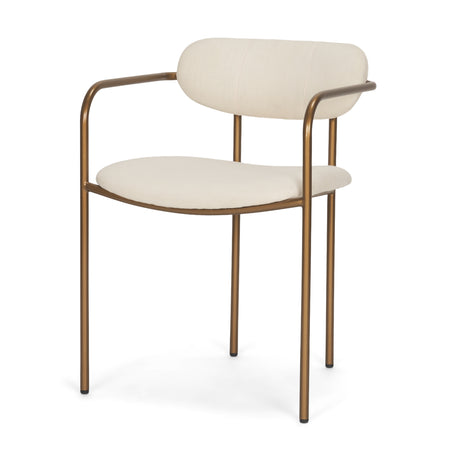 Parker I Cream Fabric Seat Gold Metal Frame Dining Chair, Set of 2 from Mercana - Luna Furniture