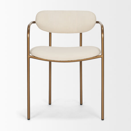Parker I Cream Fabric Seat Gold Metal Frame Dining Chair, Set of 2 from Mercana - Luna Furniture