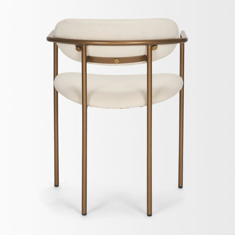 Parker I Cream Fabric Seat Gold Metal Frame Dining Chair, Set of 2 from Mercana - Luna Furniture