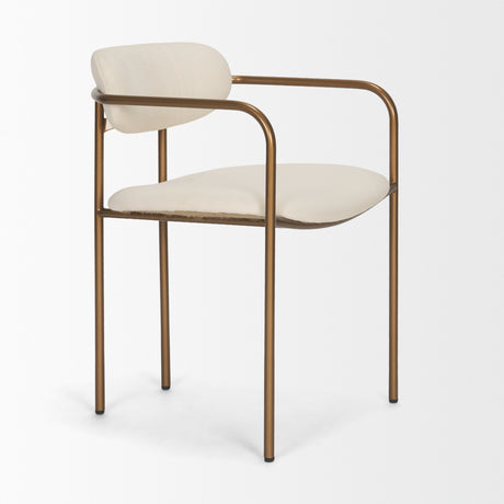 Parker I Cream Fabric Seat Gold Metal Frame Dining Chair, Set of 2 from Mercana - Luna Furniture
