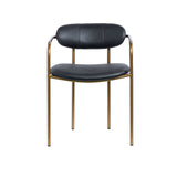 Parker Black Leather Seat Gold Metal Dining Chair, Set of 2 from Mercana - Luna Furniture