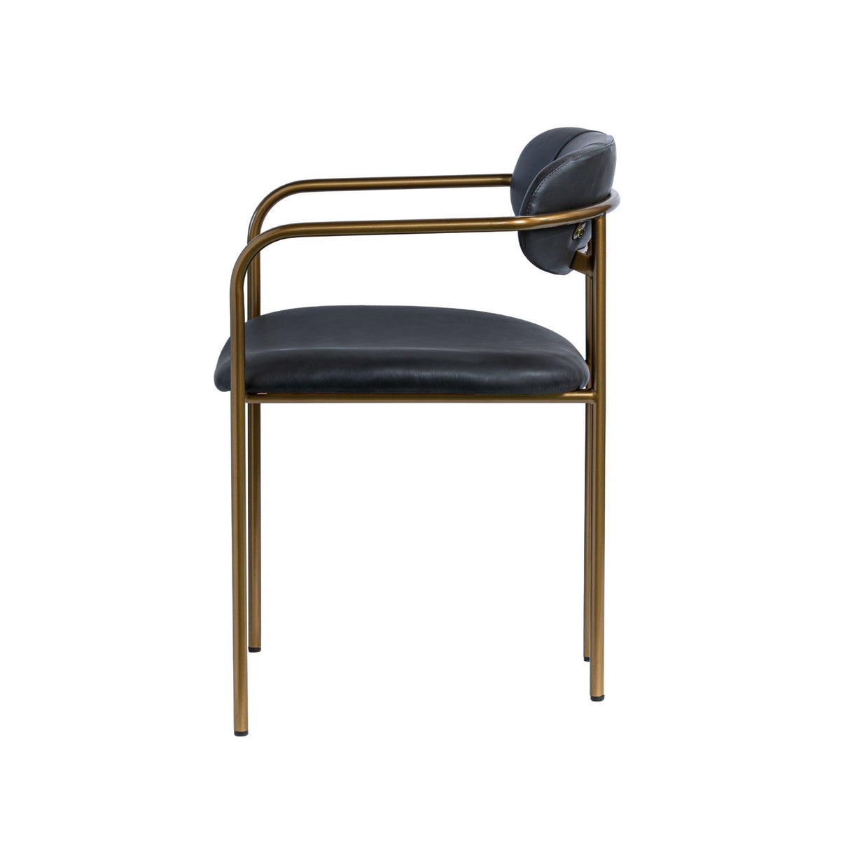 Parker Black Leather Seat Gold Metal Dining Chair, Set of 2 from Mercana - Luna Furniture