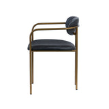 Parker Black Leather Seat Gold Metal Dining Chair, Set of 2 from Mercana - Luna Furniture