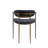Parker Black Leather Seat Gold Metal Dining Chair, Set of 2 from Mercana - Luna Furniture