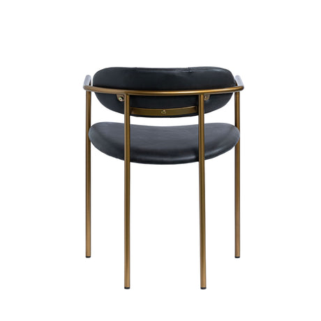 Parker Black Leather Seat Gold Metal Dining Chair, Set of 2 from Mercana - Luna Furniture