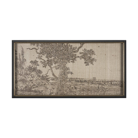 Landscape with an Oak Tree by Hercules Segers a Hand Embellished Framed Decograph Art Print from Mercana - Luna Furniture