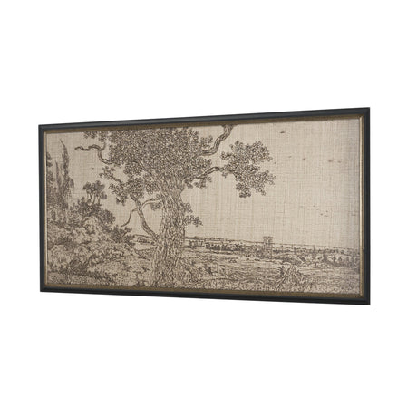Landscape with an Oak Tree by Hercules Segers a Hand Embellished Framed Decograph Art Print from Mercana - Luna Furniture