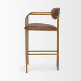 Parker Brown Leather Seat Gold Metal Counter Stool from Mercana - Luna Furniture