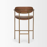 Parker Brown Leather Seat Gold Metal Counter Stool from Mercana - Luna Furniture