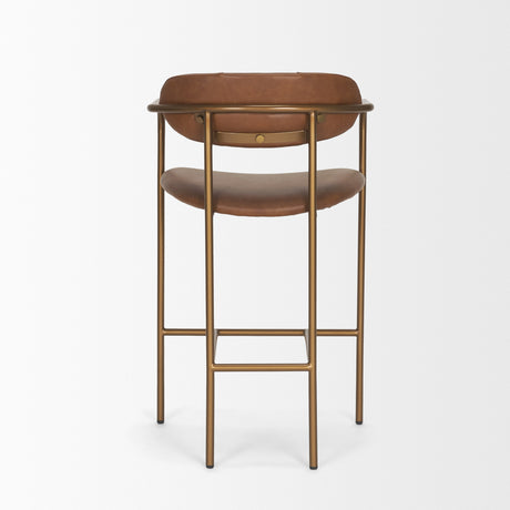 Parker Brown Leather Seat Gold Metal Counter Stool from Mercana - Luna Furniture