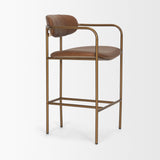 Parker Brown Leather Seat Gold Metal Counter Stool from Mercana - Luna Furniture