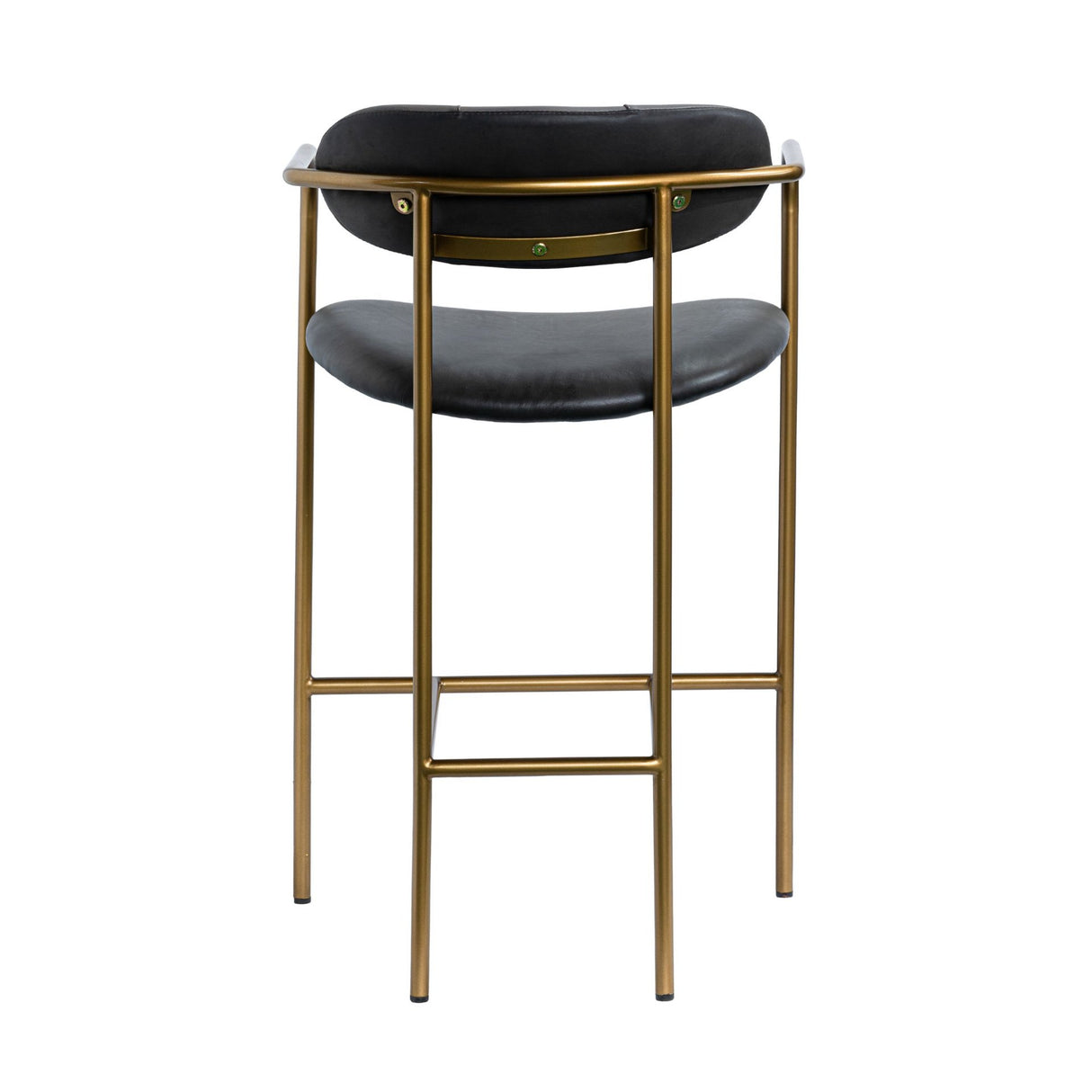 Parker Black Leather Seat Gold Metal Counter Stool from Mercana - Luna Furniture