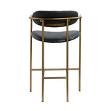 Parker Black Leather Seat Gold Metal Counter Stool from Mercana - Luna Furniture